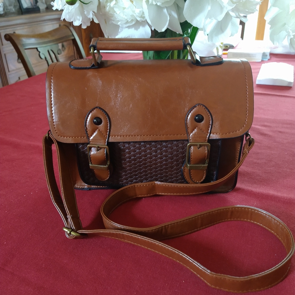 Vintage Look Crossbody Satchel Bag